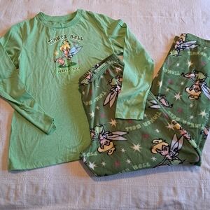 Tinkerbell women's size Medium pajama set, fleece bottoms